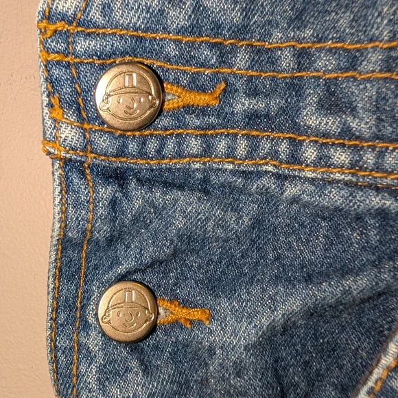👷‍♂️ Vintage Bob The Builder Construction Themed Kids Blue Denim Overalls 3X 3T - Picture 4 of 6